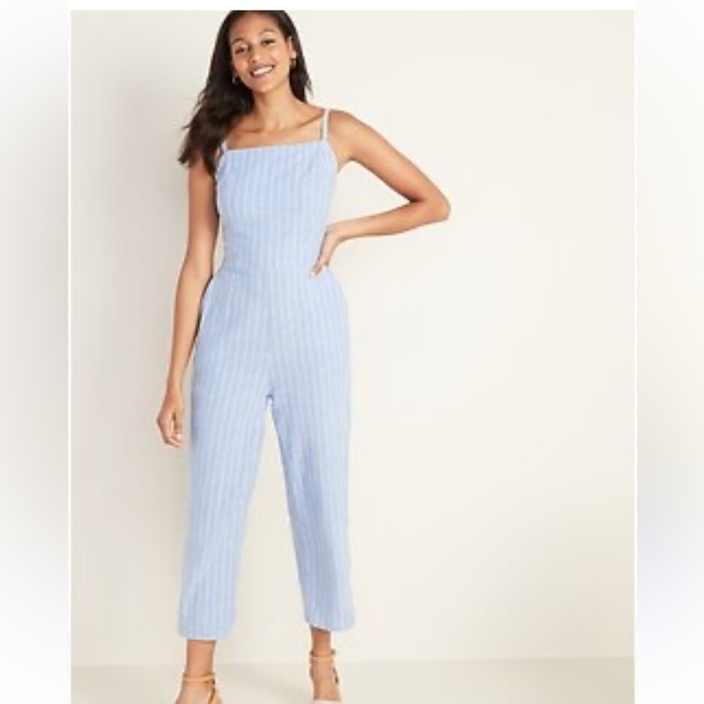 🐣Spring - Striped Jumpsuit with Pockets